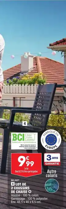 ALDI Lot de 2 coussins de chaise offre