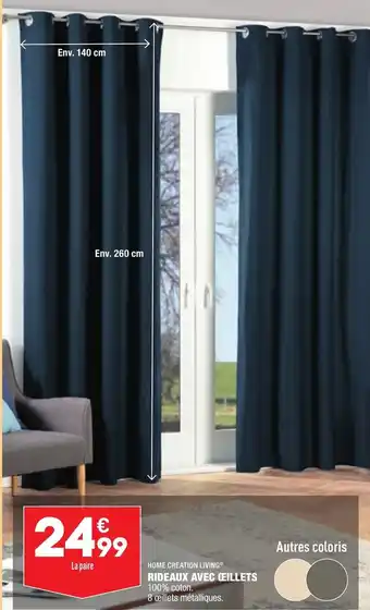 ALDI Rideaux avec œillets offre