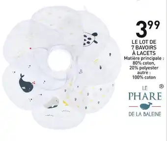 Stokomani Le phare de la baleine le lot de 7 bavoirs à lacets offre