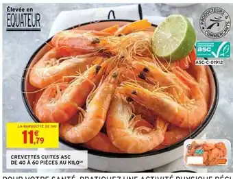 Intermarché Express Crevettes Cuites Asc De 40 à 60 Pièces Au Kilo offre