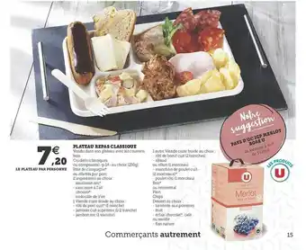 Hyper U Plateau Repas Classique offre