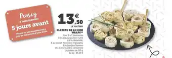 Hyper U Plateau De 24 Mini Wraps offre