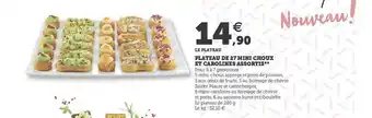 Hyper U Plateau De 27 Mini Choux Et Carolines Assortis offre