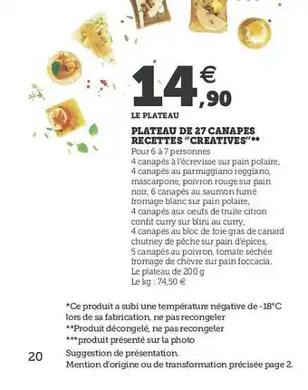 Plateau De 27 Canapés Recettes