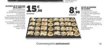 Hyper U Plateau De 32 Canapés De La Mer, Ou De 16 Canapés De La Mer offre