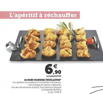 Hyper U 16 Mini Paniers Feuilletés offre