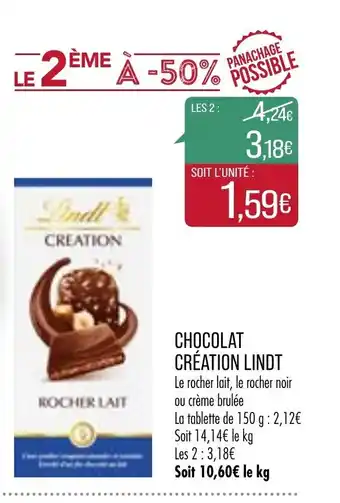 Match Chocolat Création Lindt offre