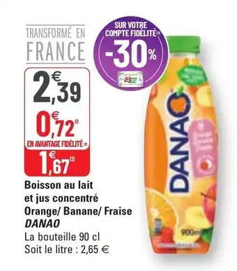 G20 Boisson au lait et jus concentré offre
