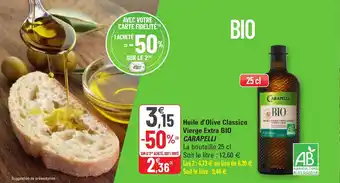G20 Huile d'olive classico vierge extra BIO CARAPELLI offre