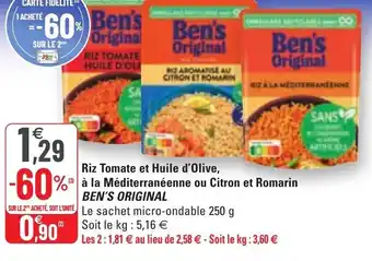 G20 Riz tomate et huile d'olive offre
