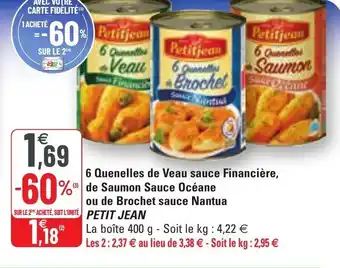 G20 6 Quenelles de veau sauce financière offre