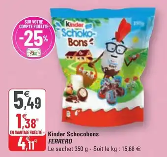 G20 Kinder schocobons FERRERO offre