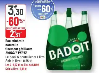 G20 Eau minérale naturelle offre