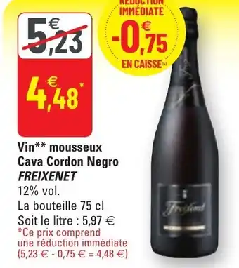 Vin mousseux cava cordon negro