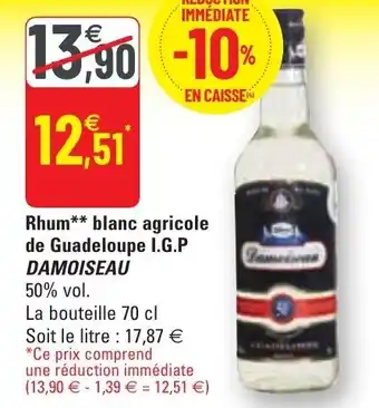 G20 Rhum blanc agricole de guadeloupe offre