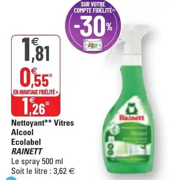 G20 Nettoyant vitres alcool ecolabel RAINETT offre