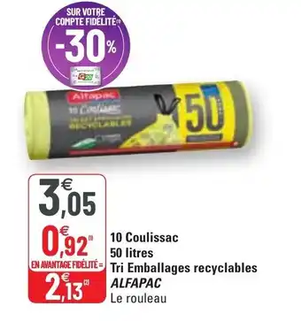 G20 10 Coulissac 50 litres tri emballges recyclables offre