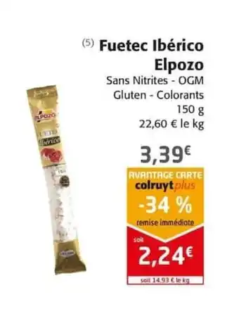 Colruyt Fuetec Ibérico Elpozo offre