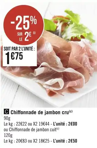 Géant Casino Chiffonnade de jambon cru offre
