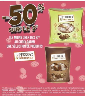 Géant Casino Ferrero bon plan sur une sélection de produits ferrero offre