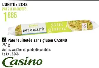 Casino pâte feuilletée sans gluten