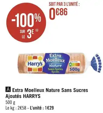 Géant Casino Harry's extra moelleux nature sans sucres ajoutés offre