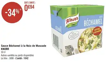 Géant Casino Knorr sauce béchamel à la noix de muscade offre