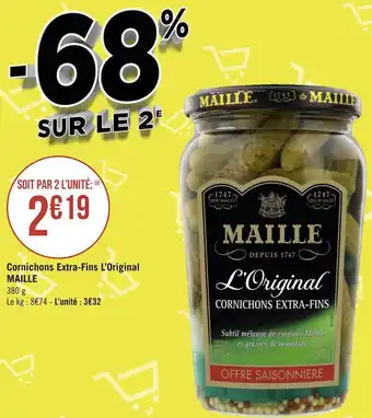 Géant Casino Maille cornichons extra-fins l’original offre