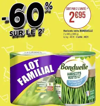 Géant Casino Bonduelle haricots verts offre