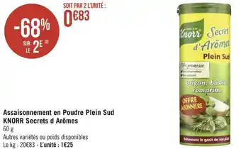 Géant Casino Knorr assaisonnement en poudre plein sud secrets d arômes offre