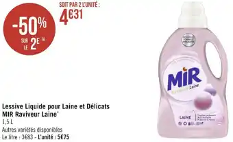 Géant Casino Mir lessive liquide pour laine et délicats raviveur laine* offre