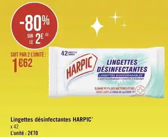 Géant Casino Harpic lingettes désinfectantes* offre