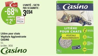 Casino litière pour chats végétale agglomérante