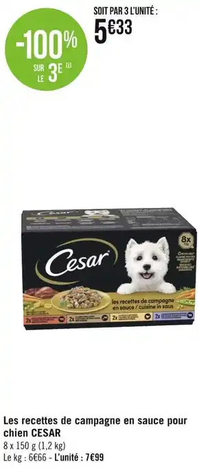 Géant Casino Cesar les recettes de campagne en sauce pour chien offre