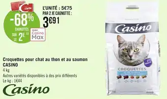 Géant Casino Casino croquettes pour chat au thon et au saumon offre