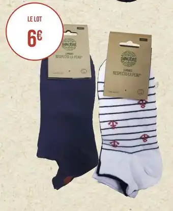 Sincere bon plan sur sur une selection de chaussettes ou soquettes homme et femme