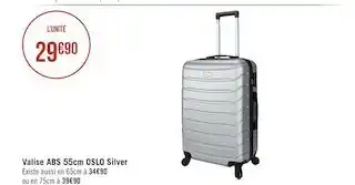 Géant Casino Oslo valise abs 55cm silver offre