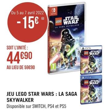 Géant Casino Lego jeu star wars : la saga skywalker offre