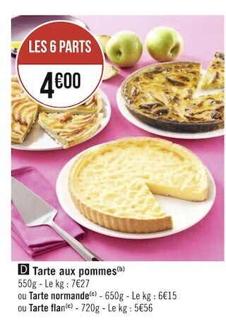 Géant Casino Tarte aux pommes offre