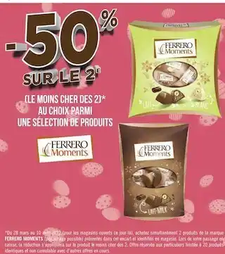 Ferrero bon plan sur une sélection de produits ferrero