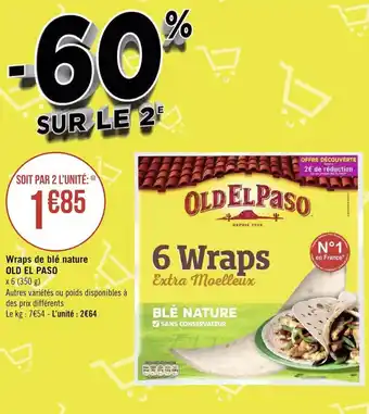 Old el paso wraps de blé nature
