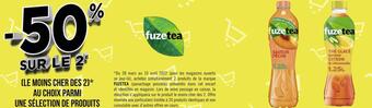 Fuze tea bon plan sur une sélection de produits de la marque fuze tea