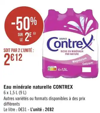 Géant Casino Contrex eau minérale naturelle offre