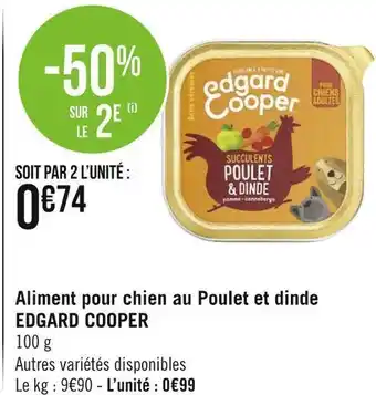 Géant Casino Edgard cooper aliment pour chien au poulet et dinde offre