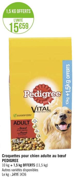 Géant Casino Pedigree croquettes pour chien adulte au bœuf offre