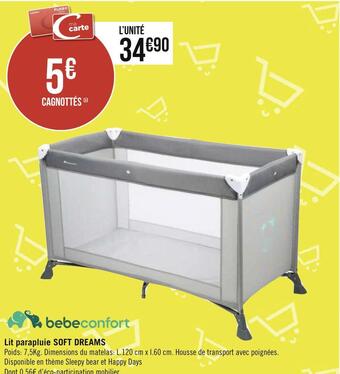 Géant Casino Bebeconfort lit parapluie soft dreams offre