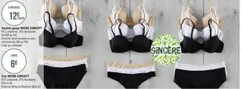 Géant Casino Sincère soutien gorge micro concept, slip micro concept offre