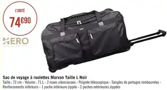 Sac de voyage à roulettes morvan taille l noir