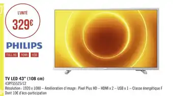 Géant Casino Philips tv led 43’’ (108 cm) offre