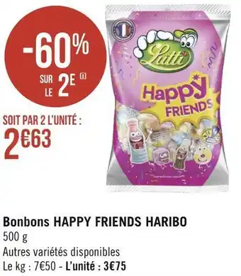 Géant Casino Haribo bonbons happy friends offre